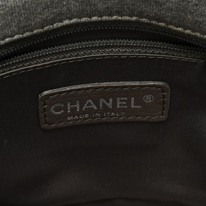 Chanel Metallic Jersey Quilted Medium Single Flap Grey 6 of 10