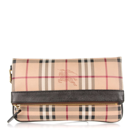 Burberry Haymarket Check Adeline Foldover Clutch Brown 1 of 8