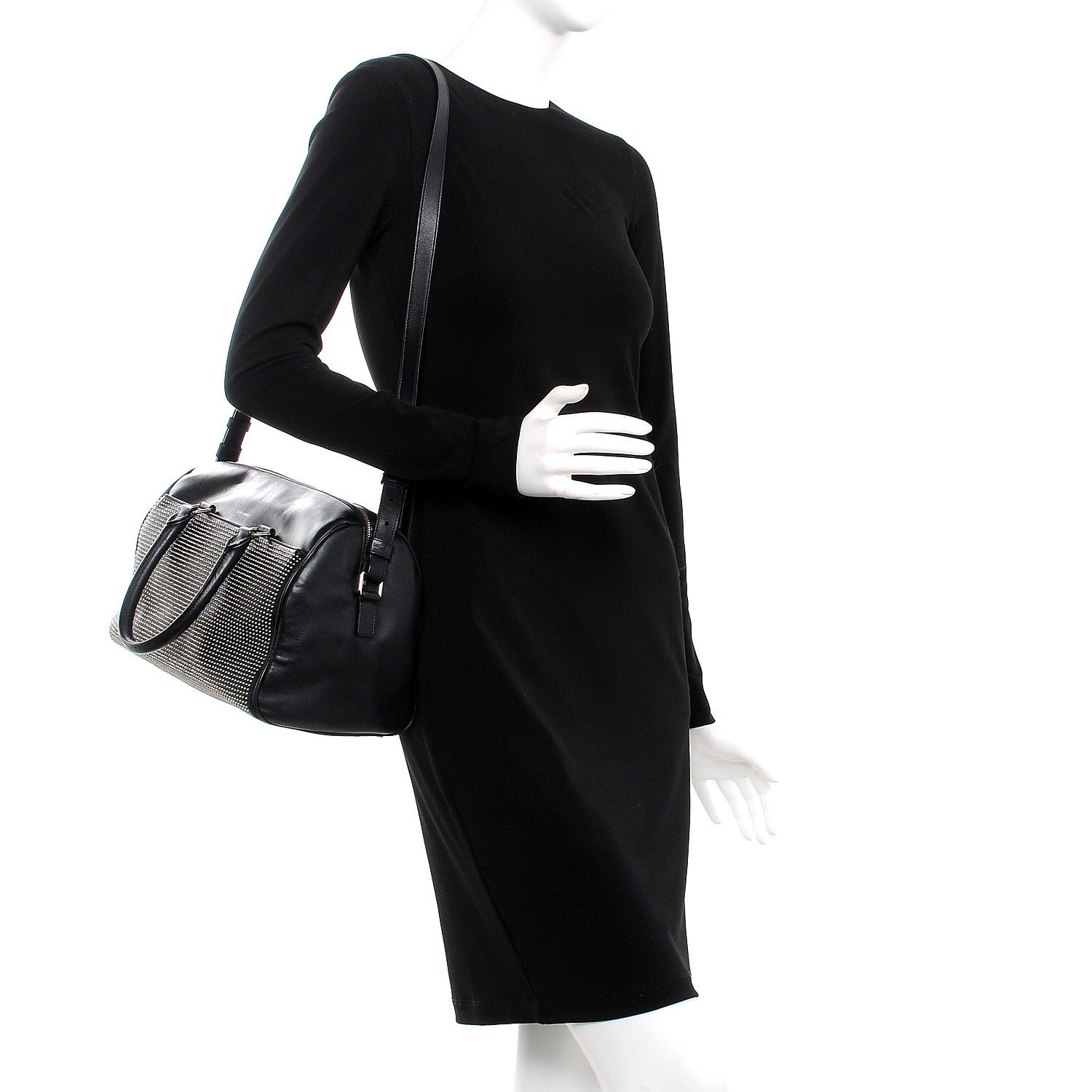 Saint Laurent Calfskin Studded Classic Duffle 6 Black 2 of 9