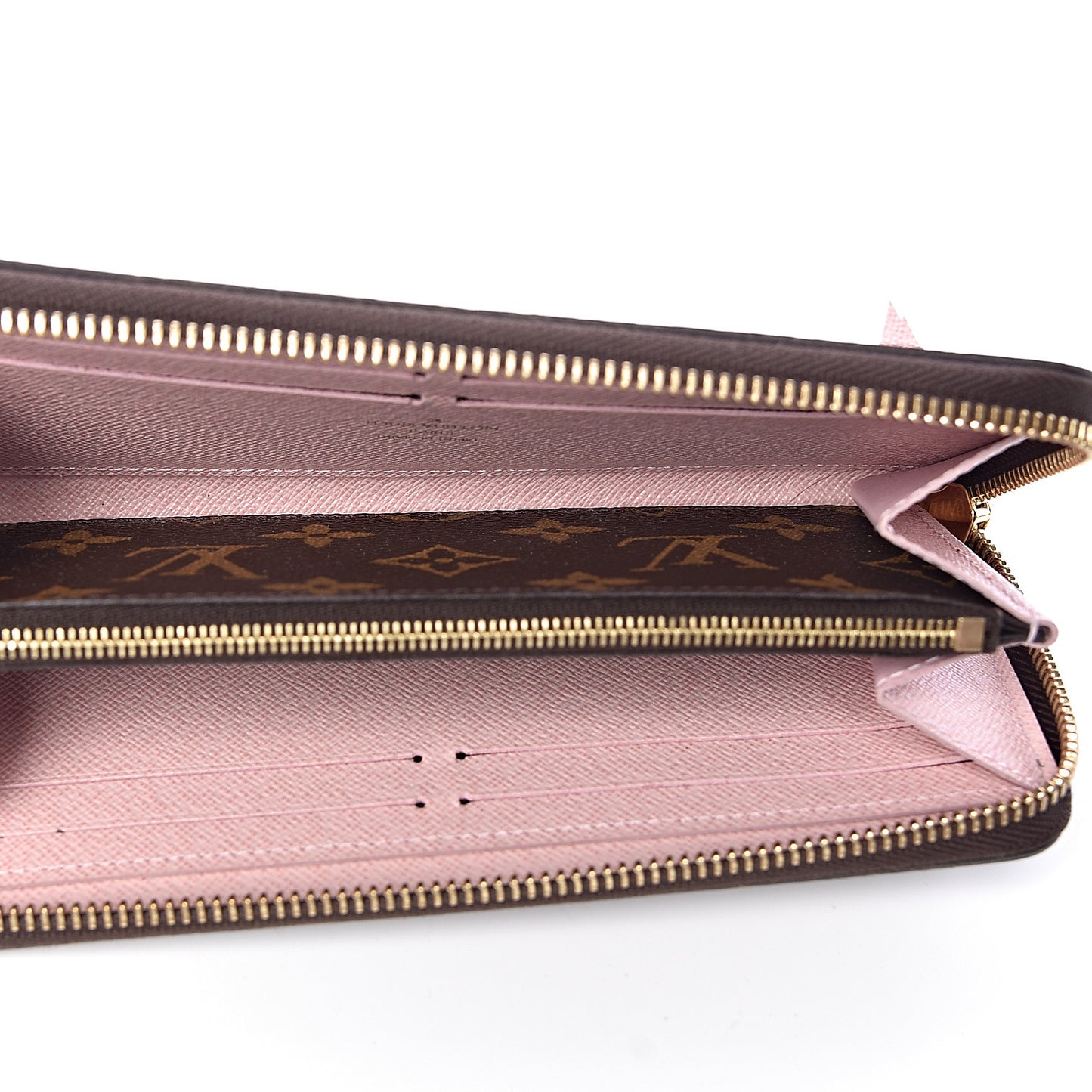 Monogram Clemence Wallet Rose Ballerine