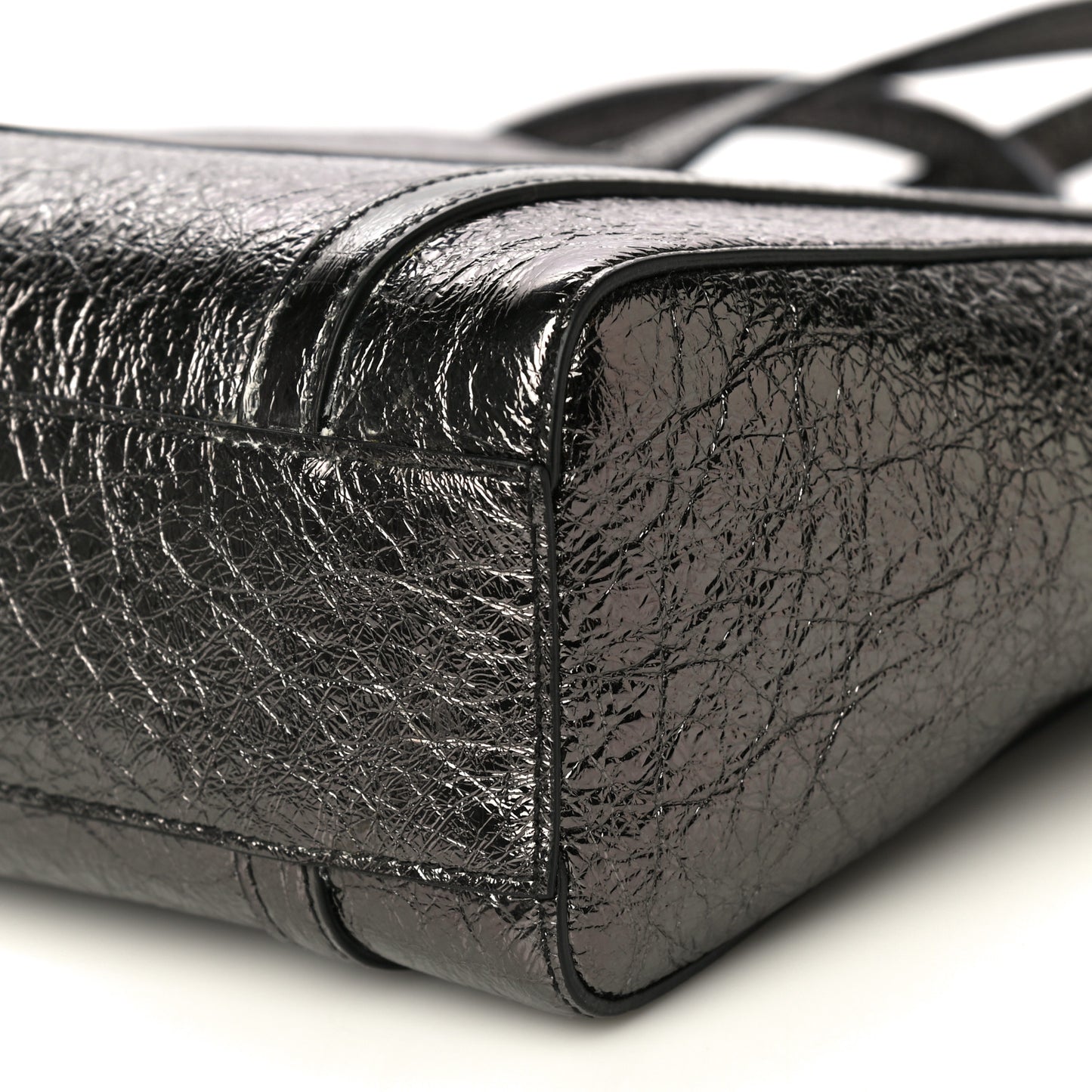 Textured Patent Calfskin XXS Everyday Tote Black