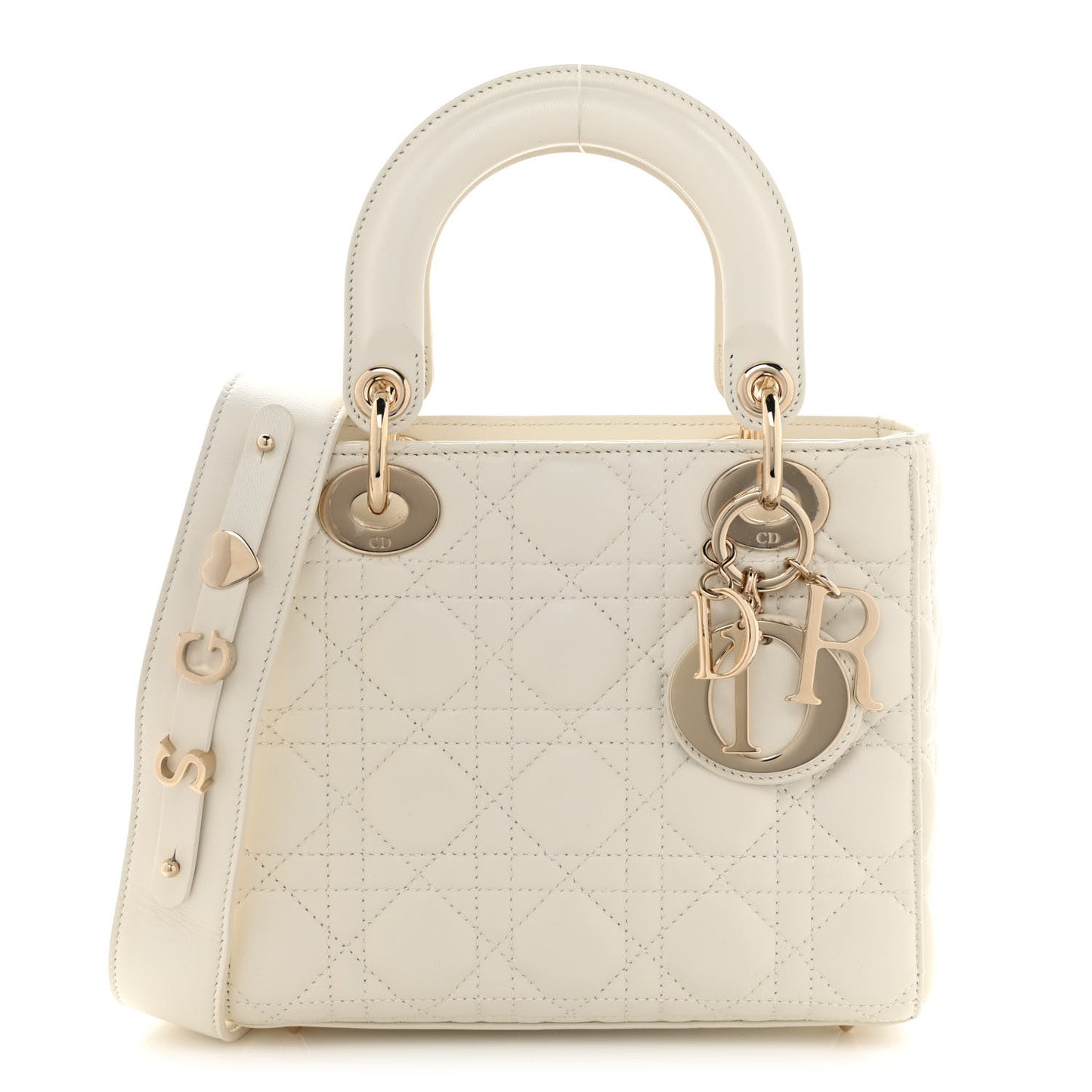 Lambskin Cannage Small My ABCDior Lady Dior White