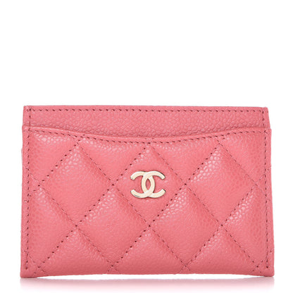 Chanel Metallic Caviar Quilted Card Holder Pink 1 of 7