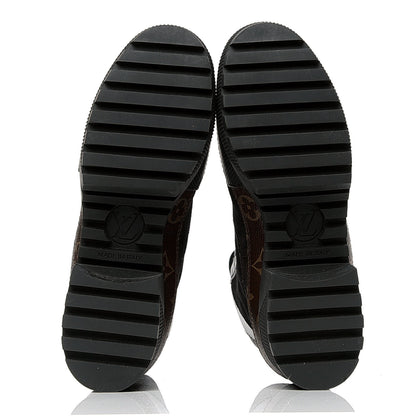 Louis Vuitton Suede Calfskin Monogram Laureate Platform Desert Boots 35.5 Black 4 of 5