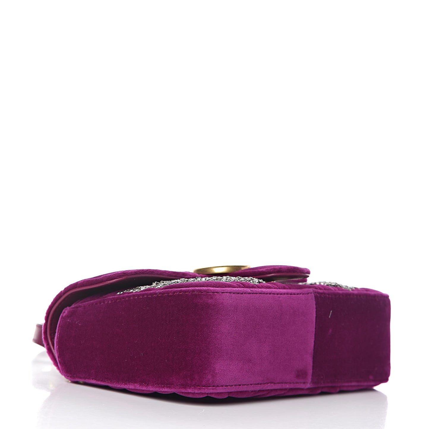 Velvet Matelasse Embroidered Mini GG Marmont Shoulder Bag Bordeaux