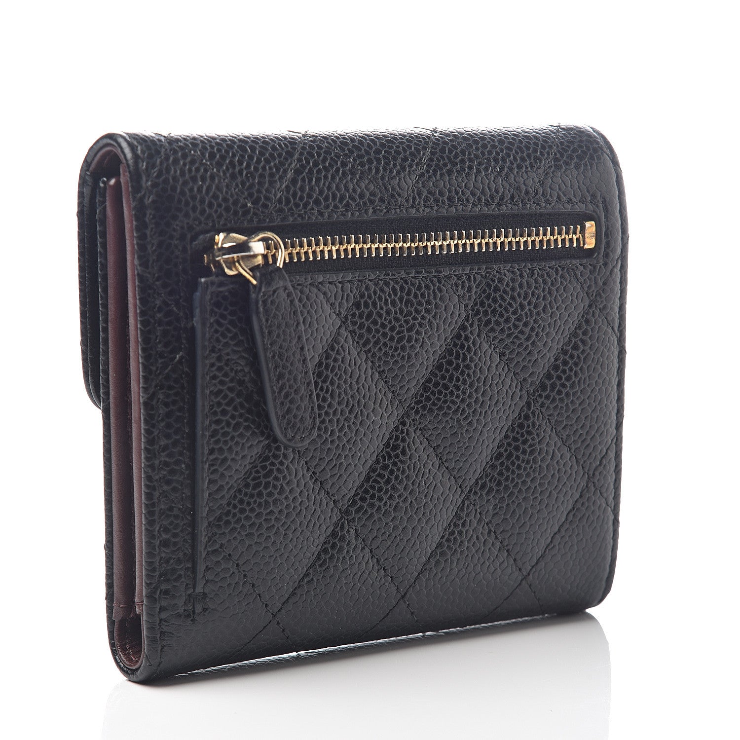 Chanel Caviar Quilted Compact Flap Wallet Black 2 of 7