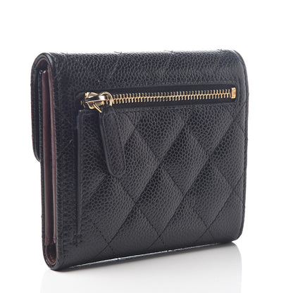 Chanel Caviar Quilted Compact Flap Wallet Black 2 of 7