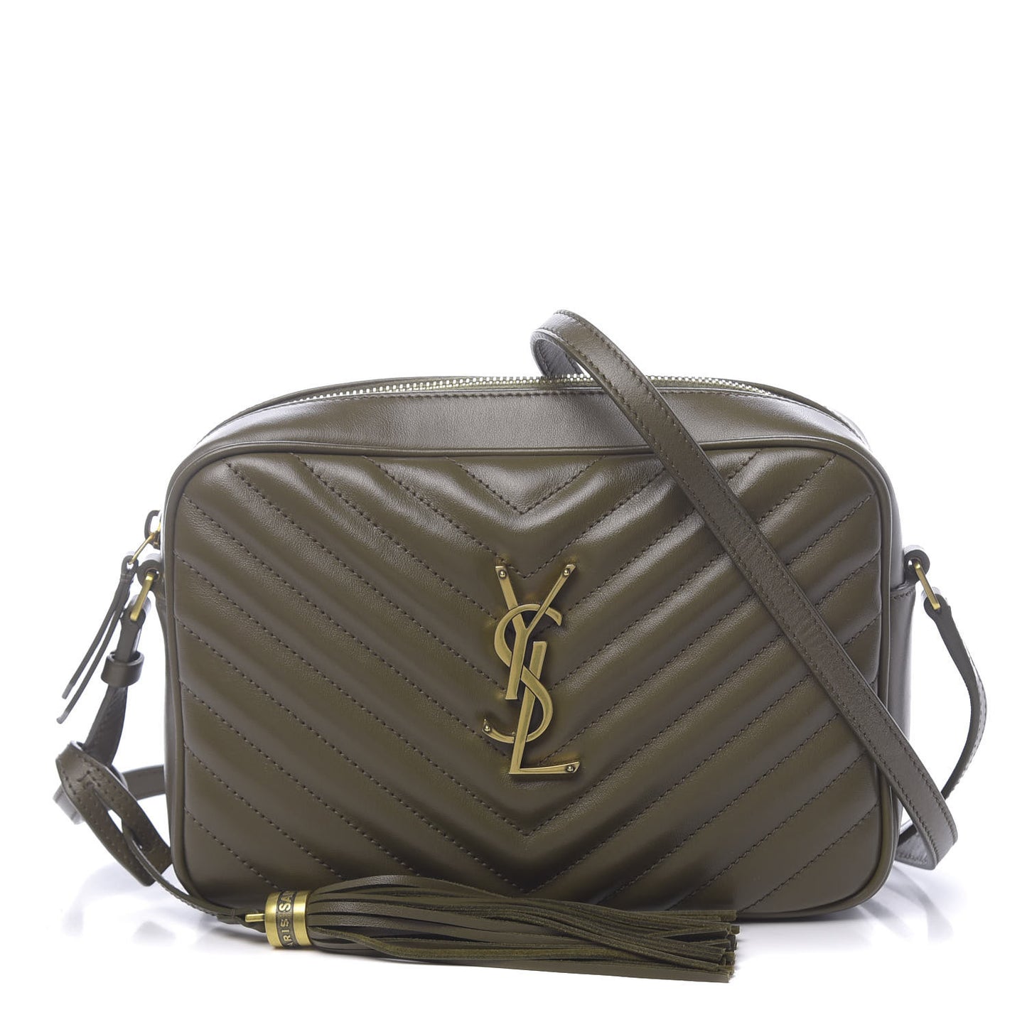 Calfskin Matelasse Monogram Lou Camera Bag Military Olive