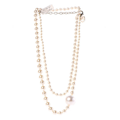 Chanel Graduated Pearl CC Long Necklace Light Gold 3 of 5