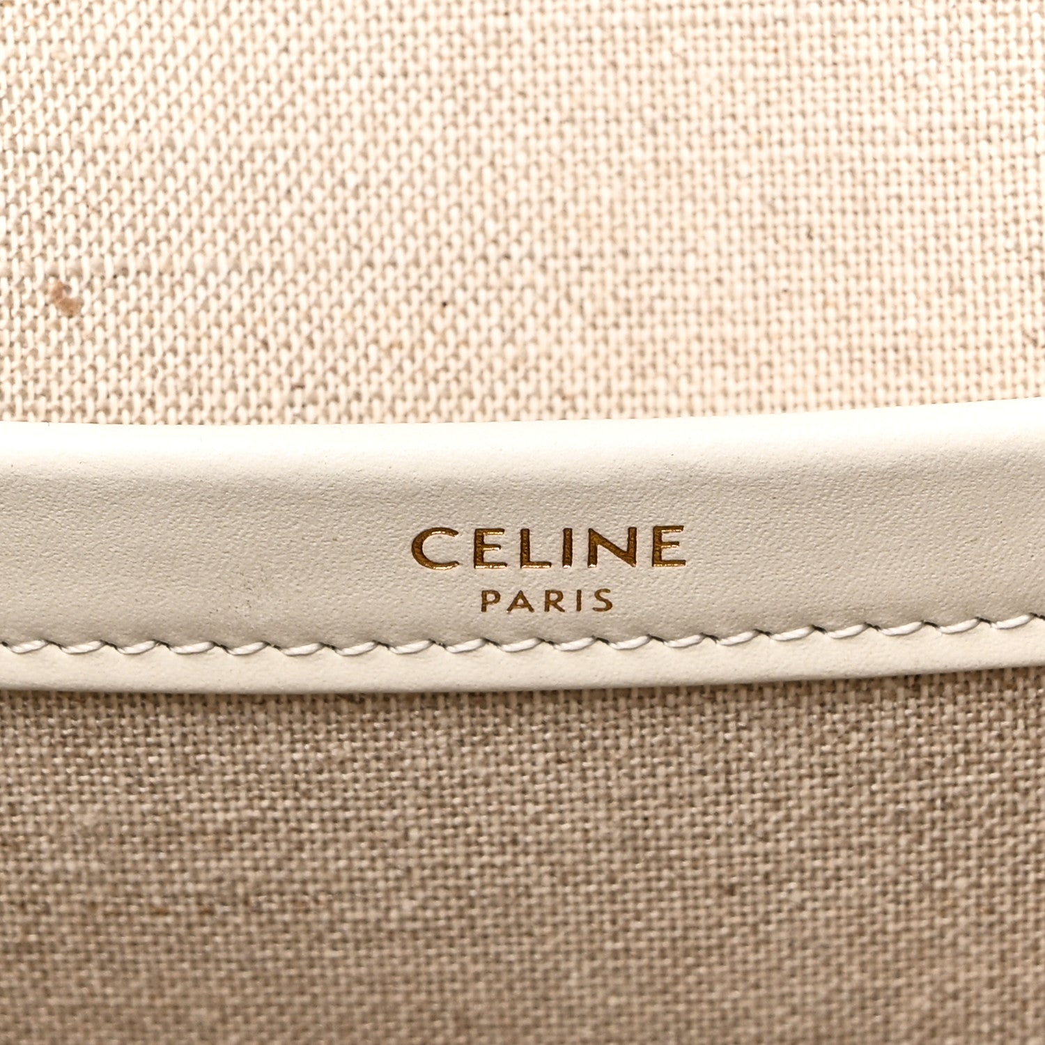 Celine Canvas Calfskin Large Cabas Thais Natural White 6 of 9