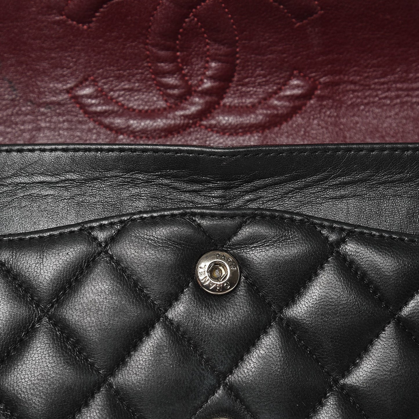 Lambskin Quilted Medium Double Flap Black