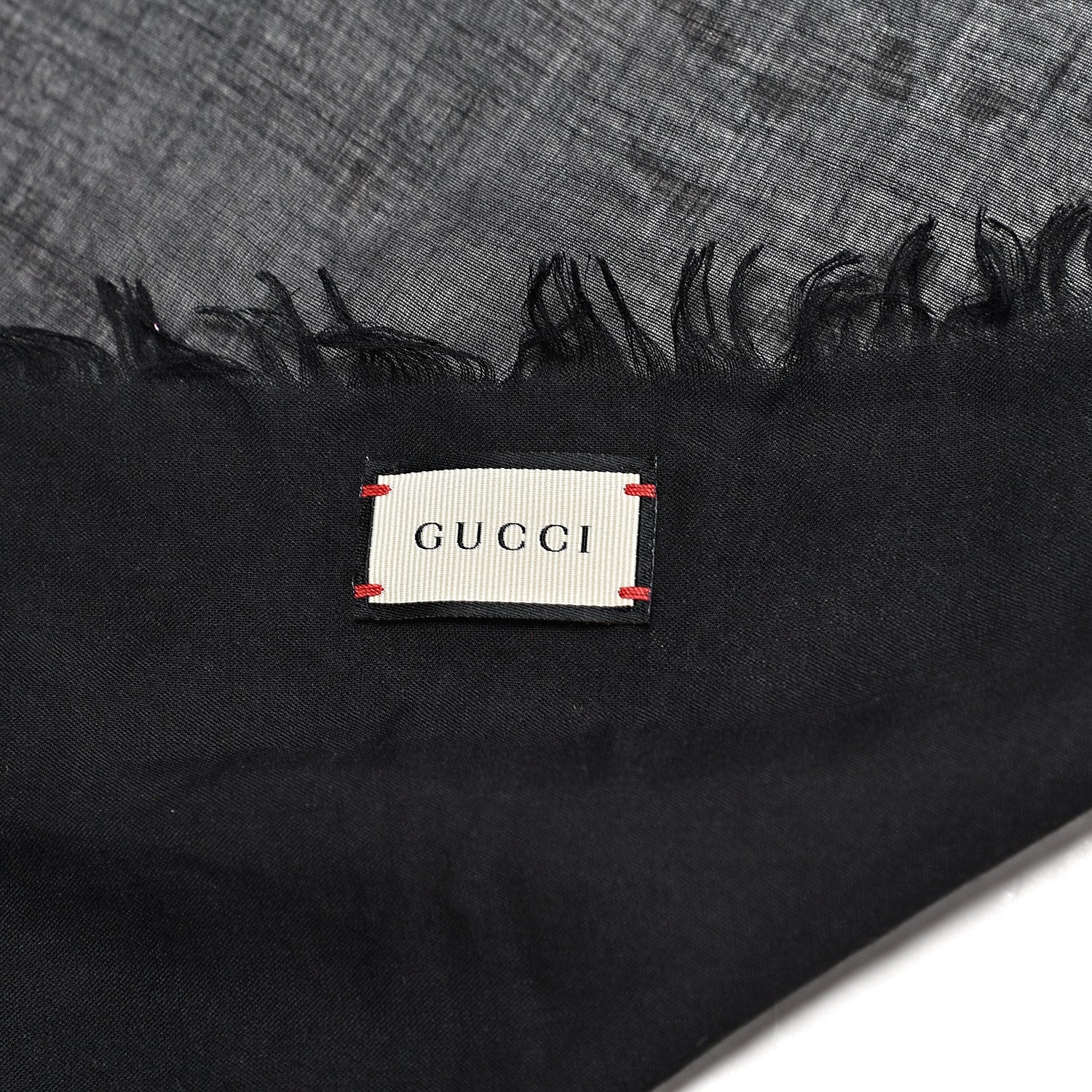Gucci Modal Silk Logo Square Scarf Black 4 of 4