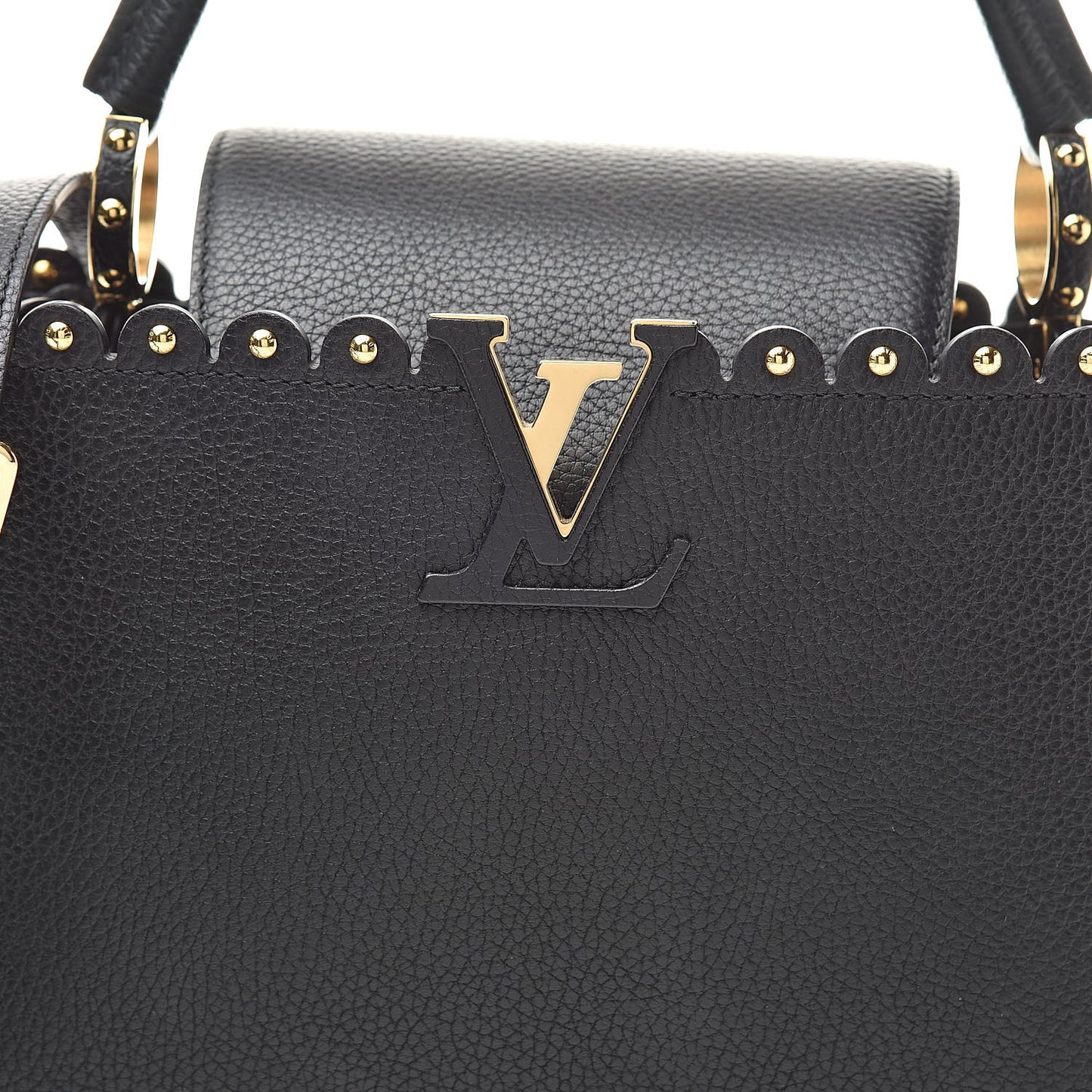 Taurillon Studded Capucines PM Black