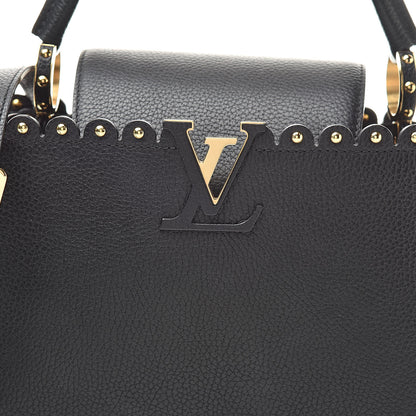 Louis Vuitton Taurillon Studded Capucines PM Black 7 of 9