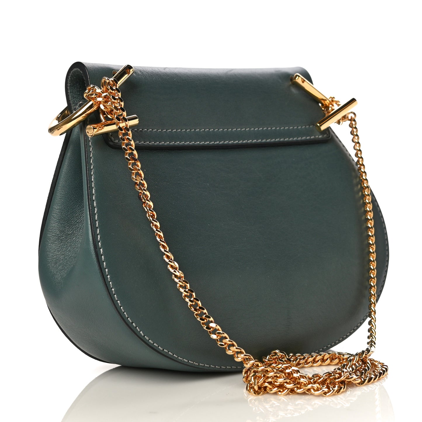 Suede Smooth Calfskin Drew Shoulder Bag Cloudy Blue