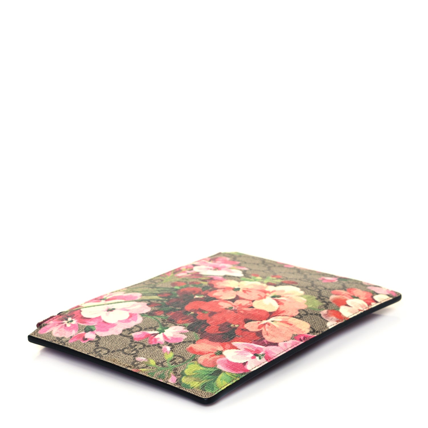 Gucci GG Supreme Monogram Blooms Small Zip Pouch Beige Multicolor Dry Rose 4 of 7