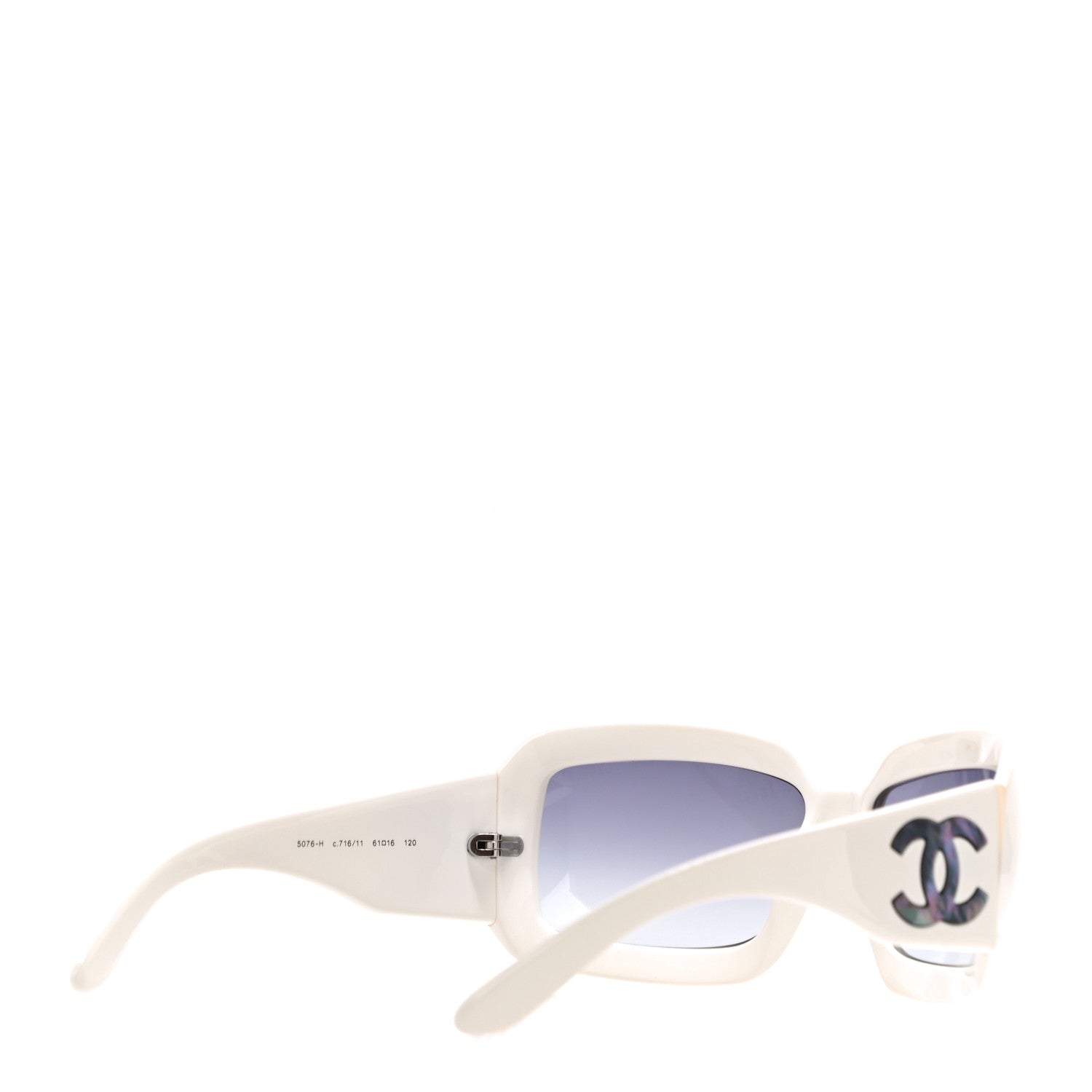 Chanel Mother of Pearl CC Sunglasses 5076-H White 3 of 8