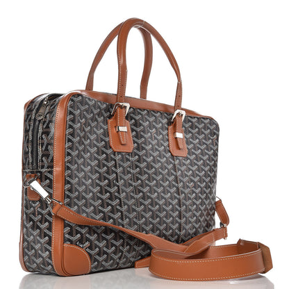 Goyard Chevron Ambassade MM Briefcase Black Gold 3 of 10