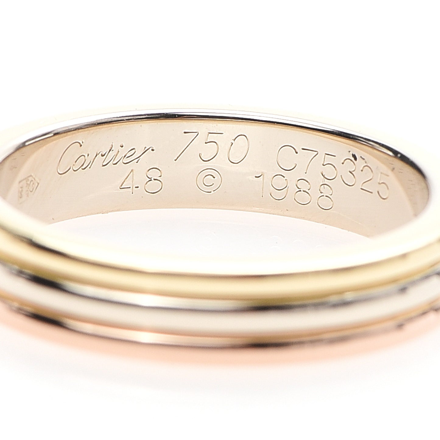 18K Pink White Yellow Gold 3.5mm Vendome Louis Cartier Wedding Band Ring 48 4.5