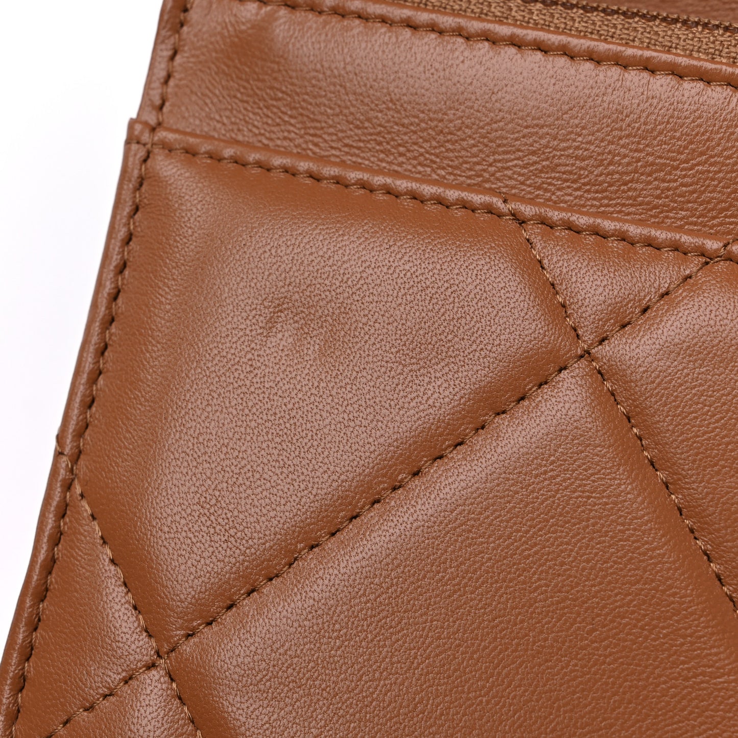 Lambskin Quilted Chanel 19 Wallet On Chain WOC Brown