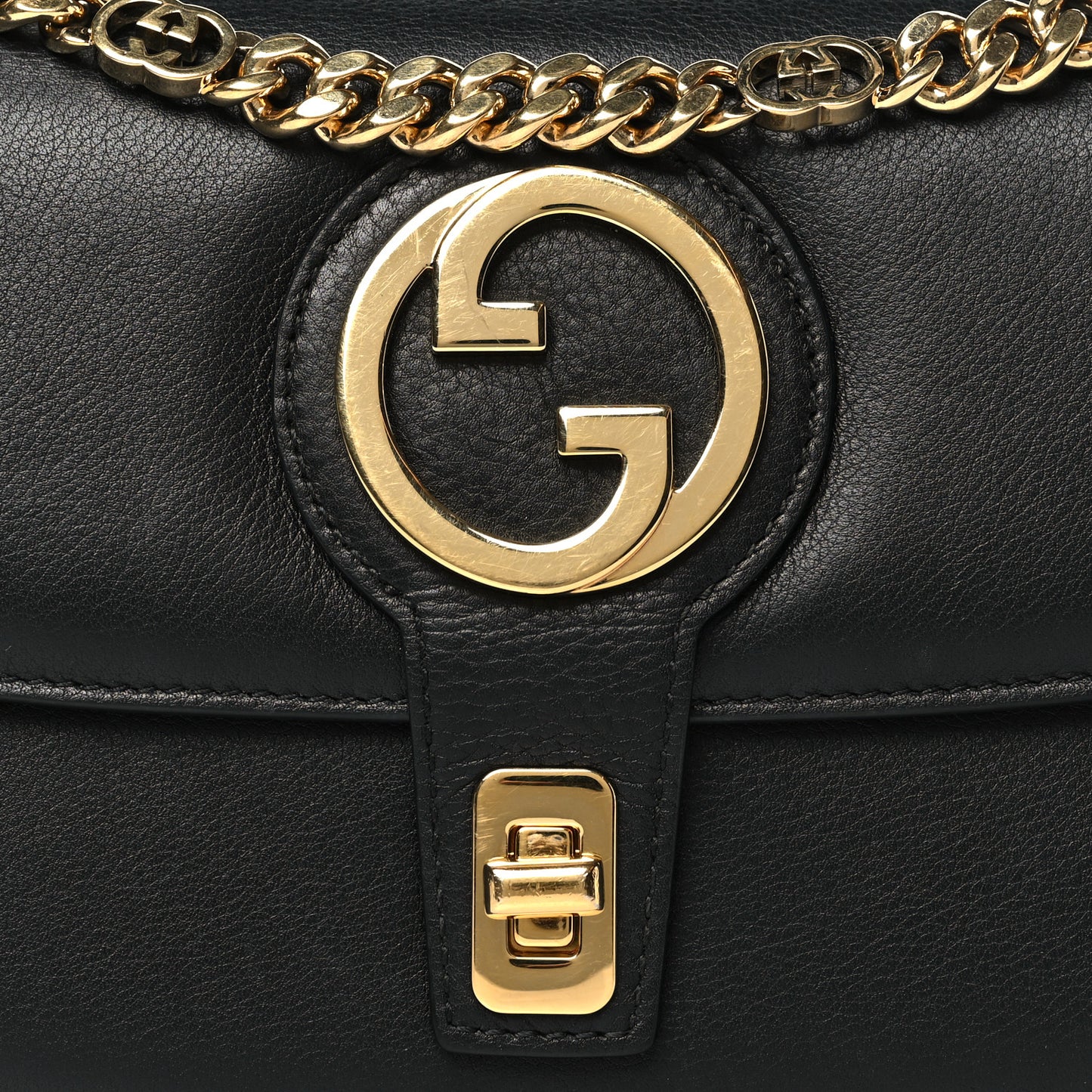 Roxy Calfskin Small Blondie Top Handle Shoulder Flap Bag Black