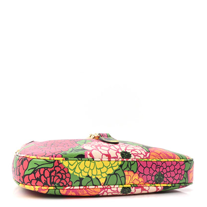 Gucci X KEN SCOTT Textured Calfskin Pomponica Print Small Jackie 1961 Hobo Multicolor Fuxia Pompon 4 of 10
