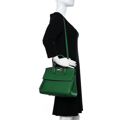 Salvatore Ferragamo Grained Calfskin Studio Top Handle Bag Green 2 of 10