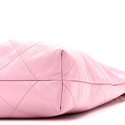 Chanel Shiny Calfskin Quilted Chanel 22 Drawstring Bag Pink 11 of 11