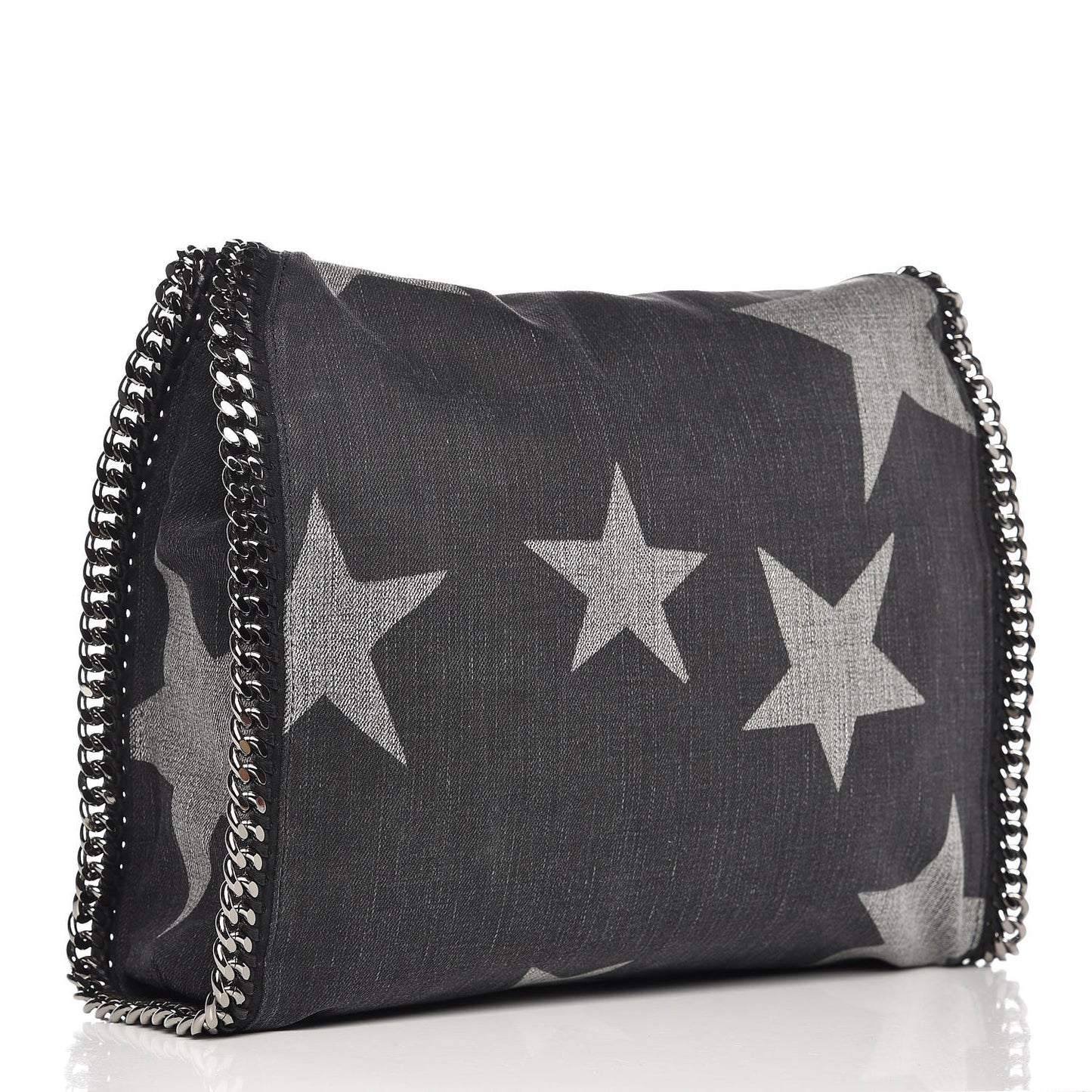 Denim Star Small Falabella Tote Black