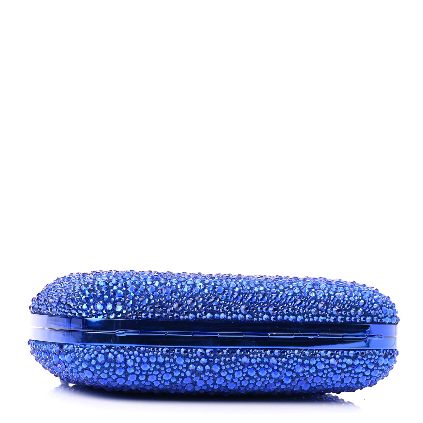 Crystal Jeweled Knuckle Duster Box Clutch Electric Blue