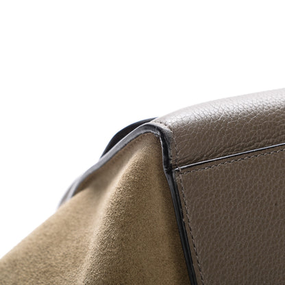 Celine Drummed Calfskin Suede Medium Trapeze Taupe 9 of 10