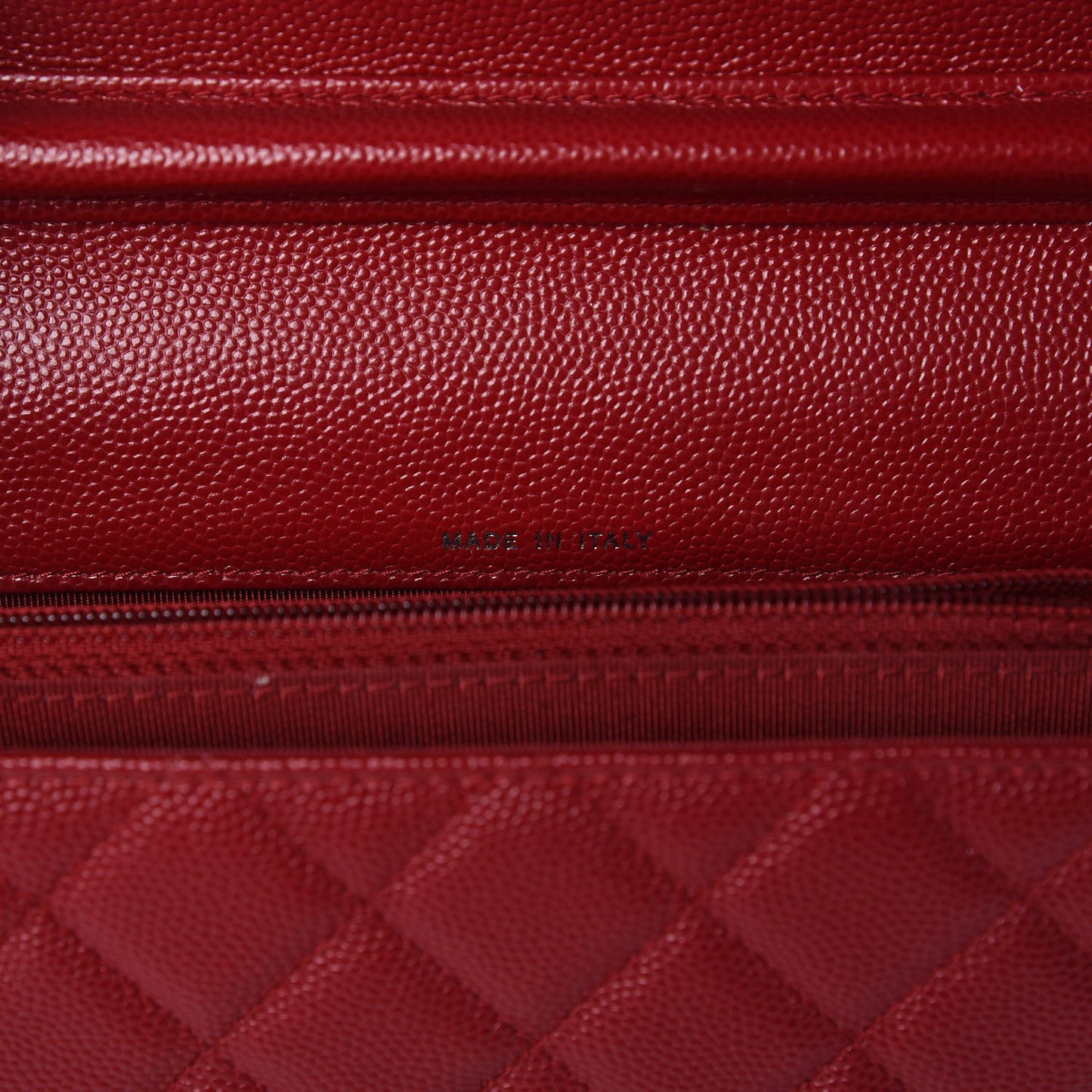 Caviar Quilted Square Wallet On Chain WOC Dark Red