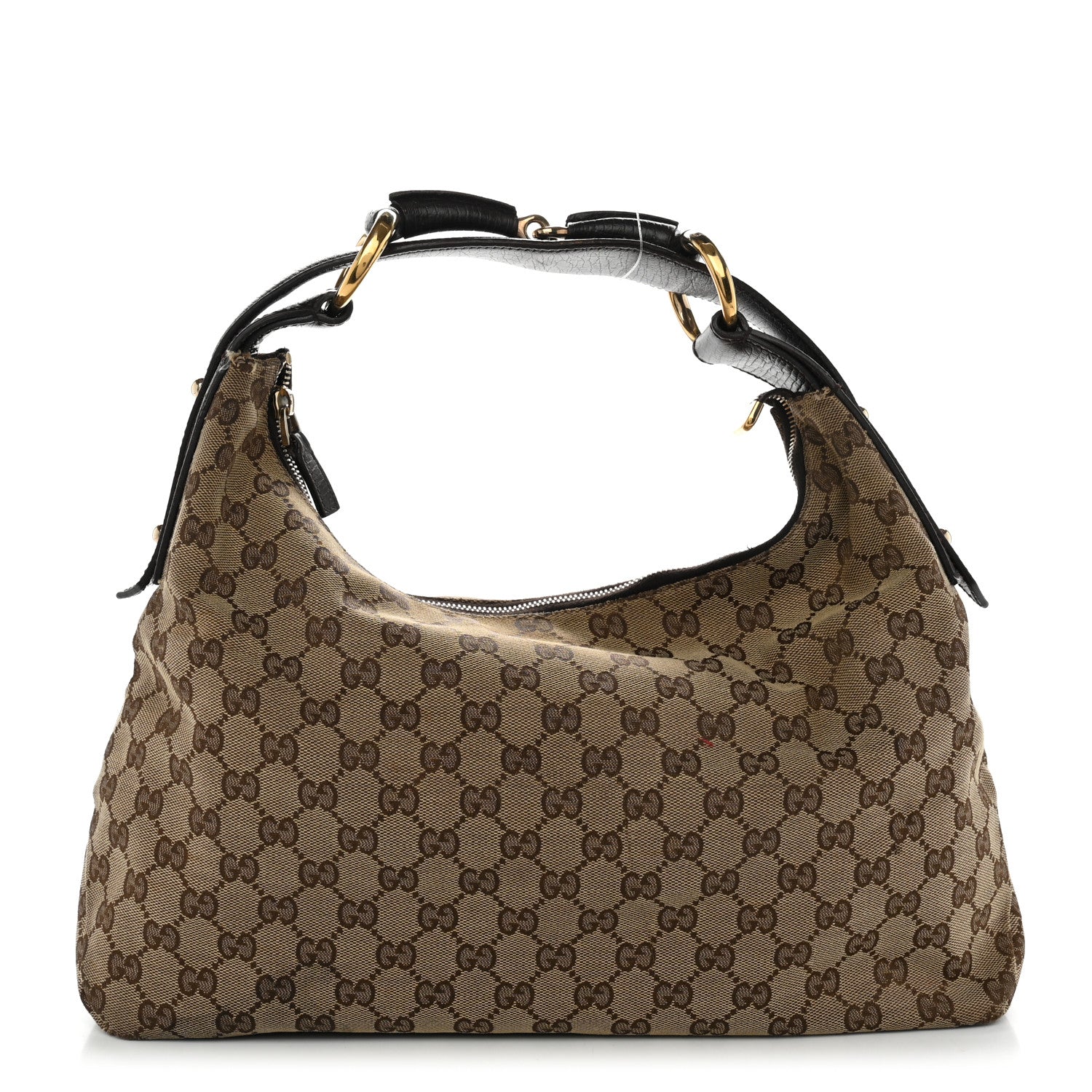 Gucci Monogram Medium Horsebit Chain Hobo Dark Brown 1 of 12