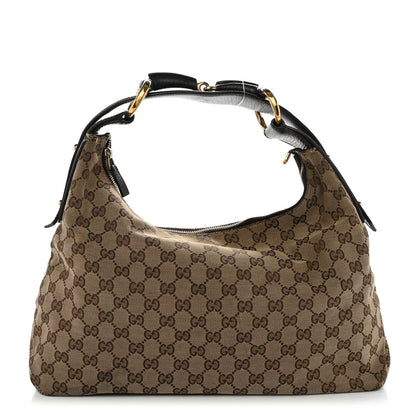 Gucci Monogram Medium Horsebit Chain Hobo Dark Brown 1 of 12