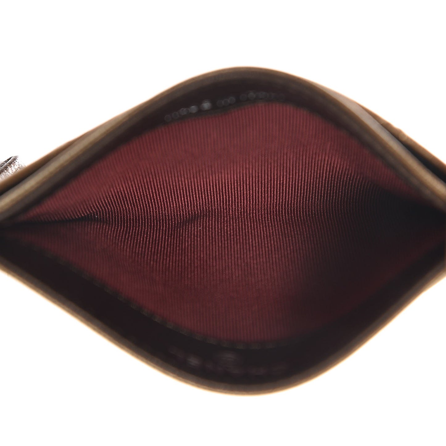 Metallic Goatskin Quilted Gabrielle Card Holder Bronze