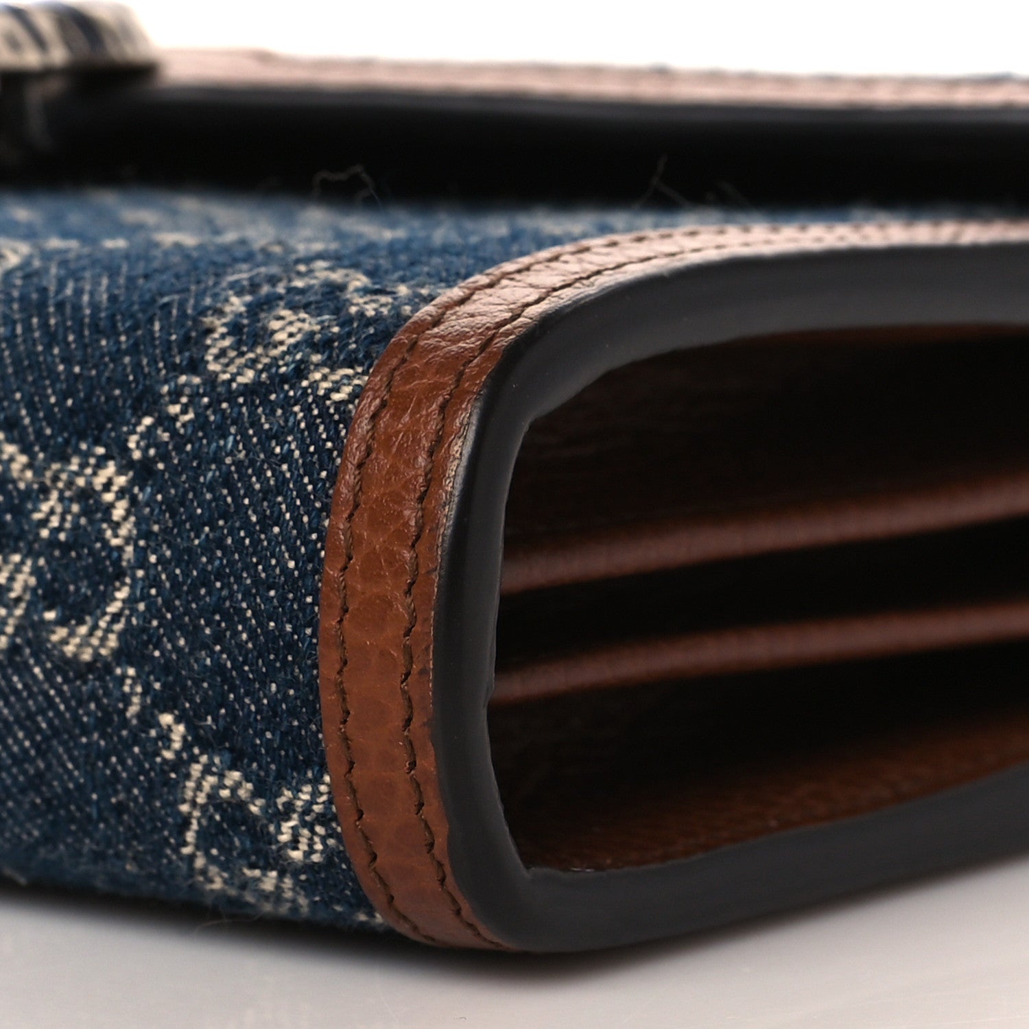 Gucci New Denim GG Monogram Dollar Calfskin Enamel Mini Dionysus Chain Wallet Blue Tea Cuir Epilog Electric Blue 10 of 12