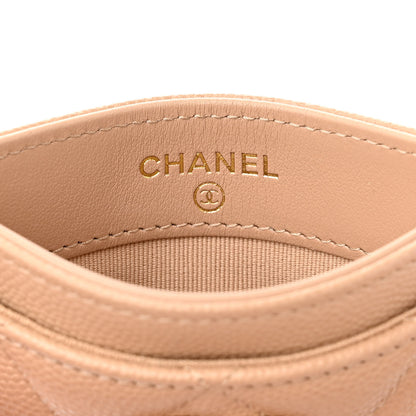 Chanel Caviar Quilted Crystal Card Holder Beige 5 of 8