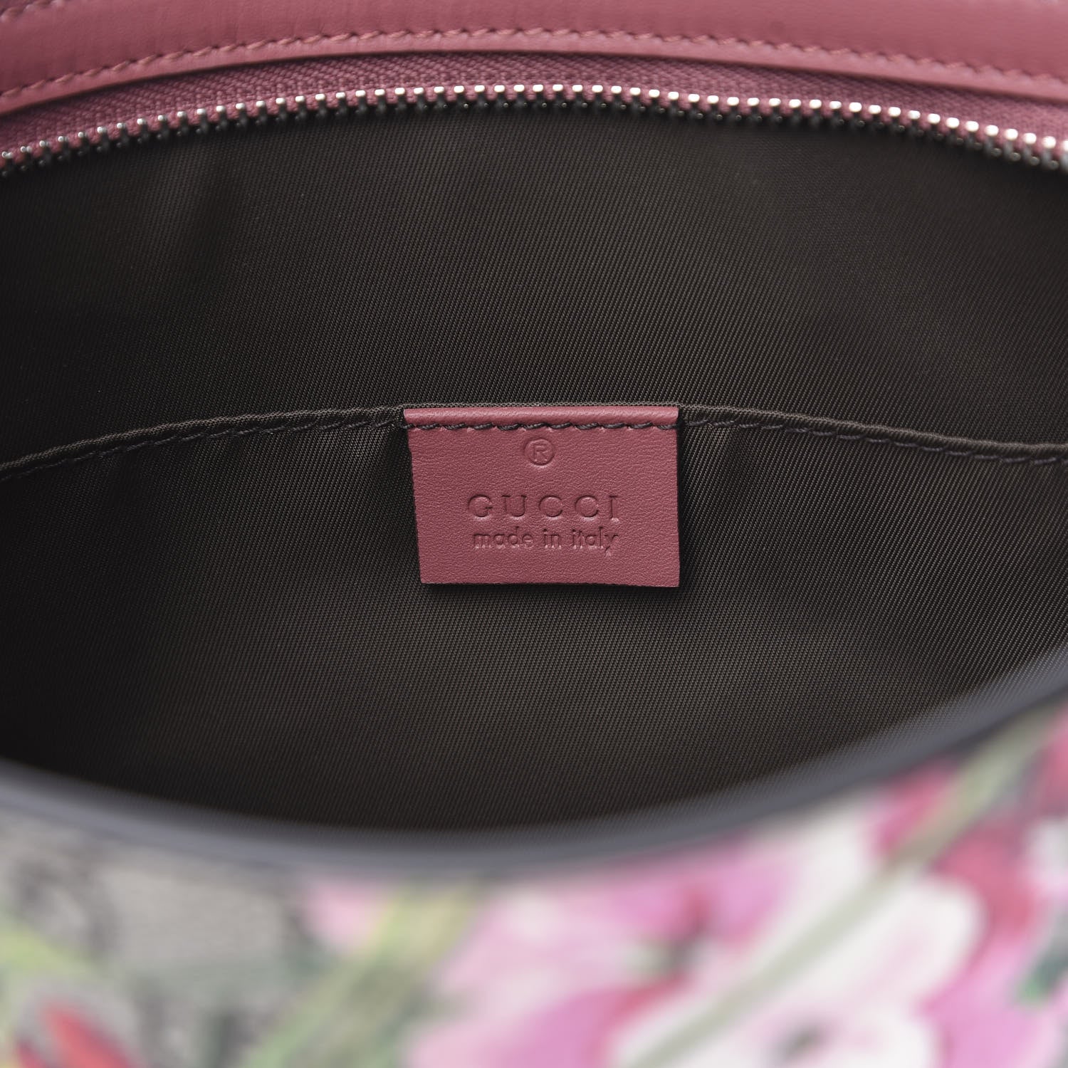 Gucci GG Supreme Monogram Blooms Large Cosmetic Case Beige Multicolor Dry Rose 6 of 10