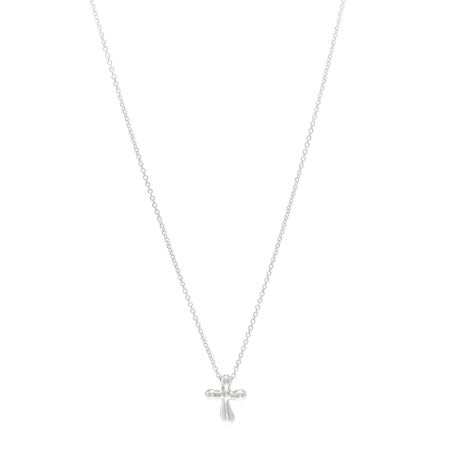 Sterling Silver 12mm Elsa Peretti Cross Pendant Necklace
