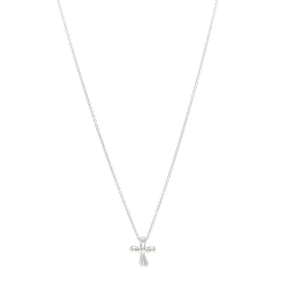 Tiffany Sterling Silver 12mm Elsa Peretti Cross Pendant Necklace 1 of 4