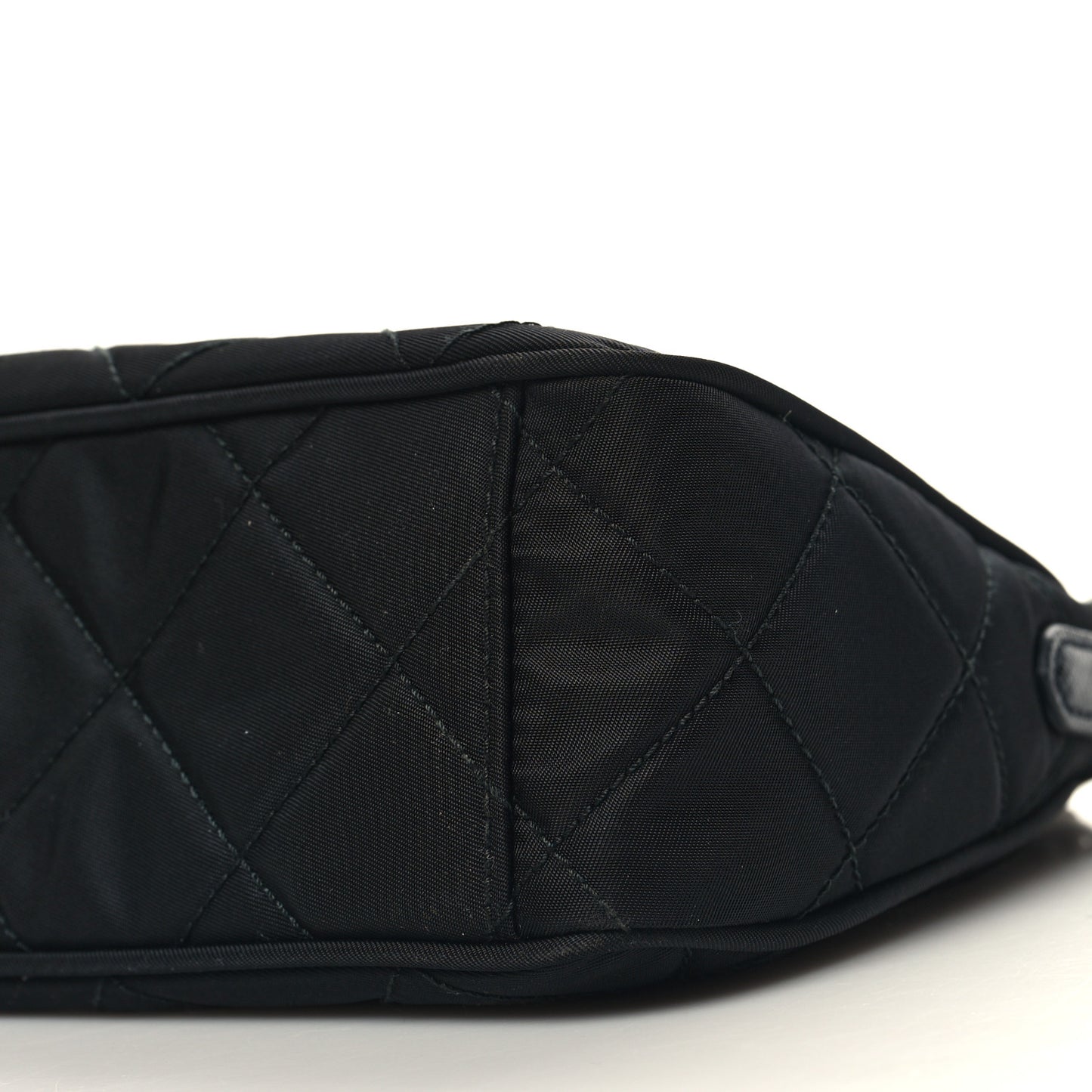 Nylon Tessuto Impuntu Quilted Crossbody Bag Black
