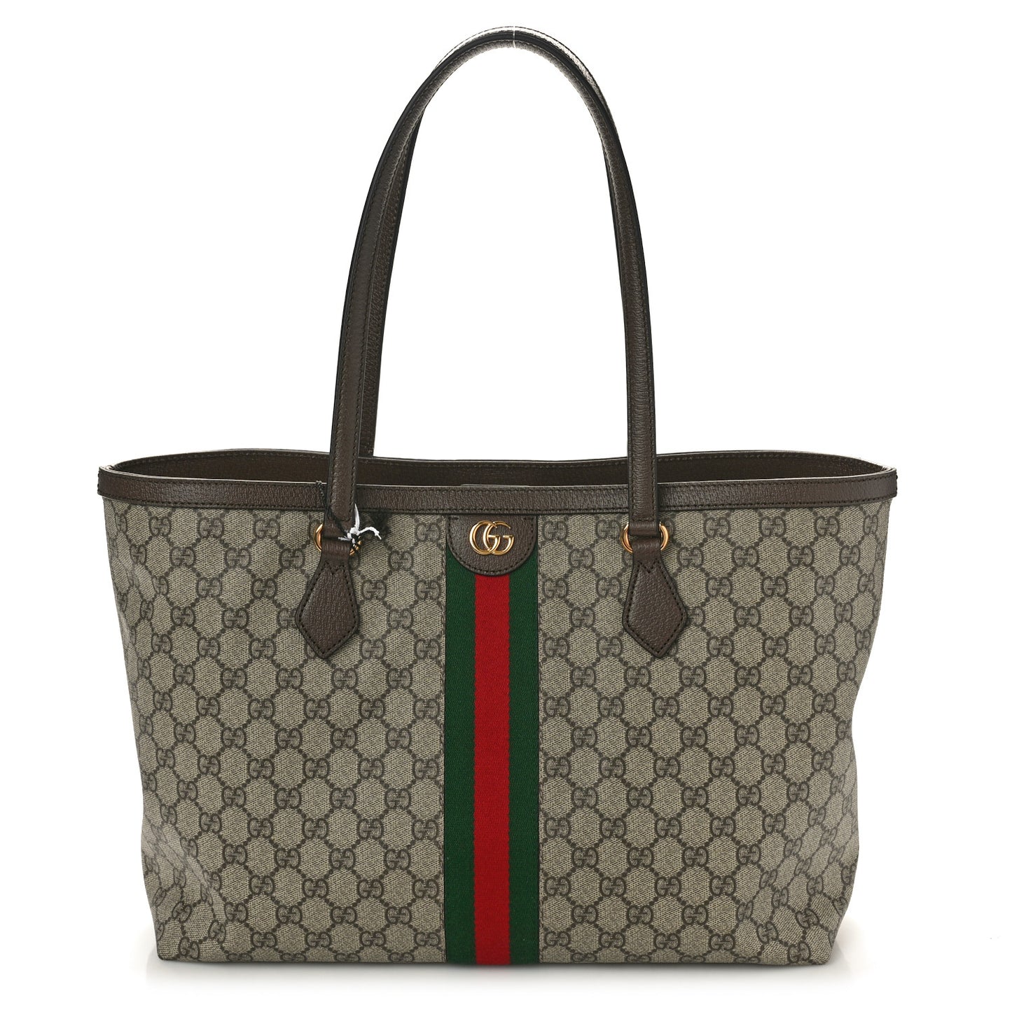 GG Supreme Monogram Medium Ophidia Shopping Tote Brown