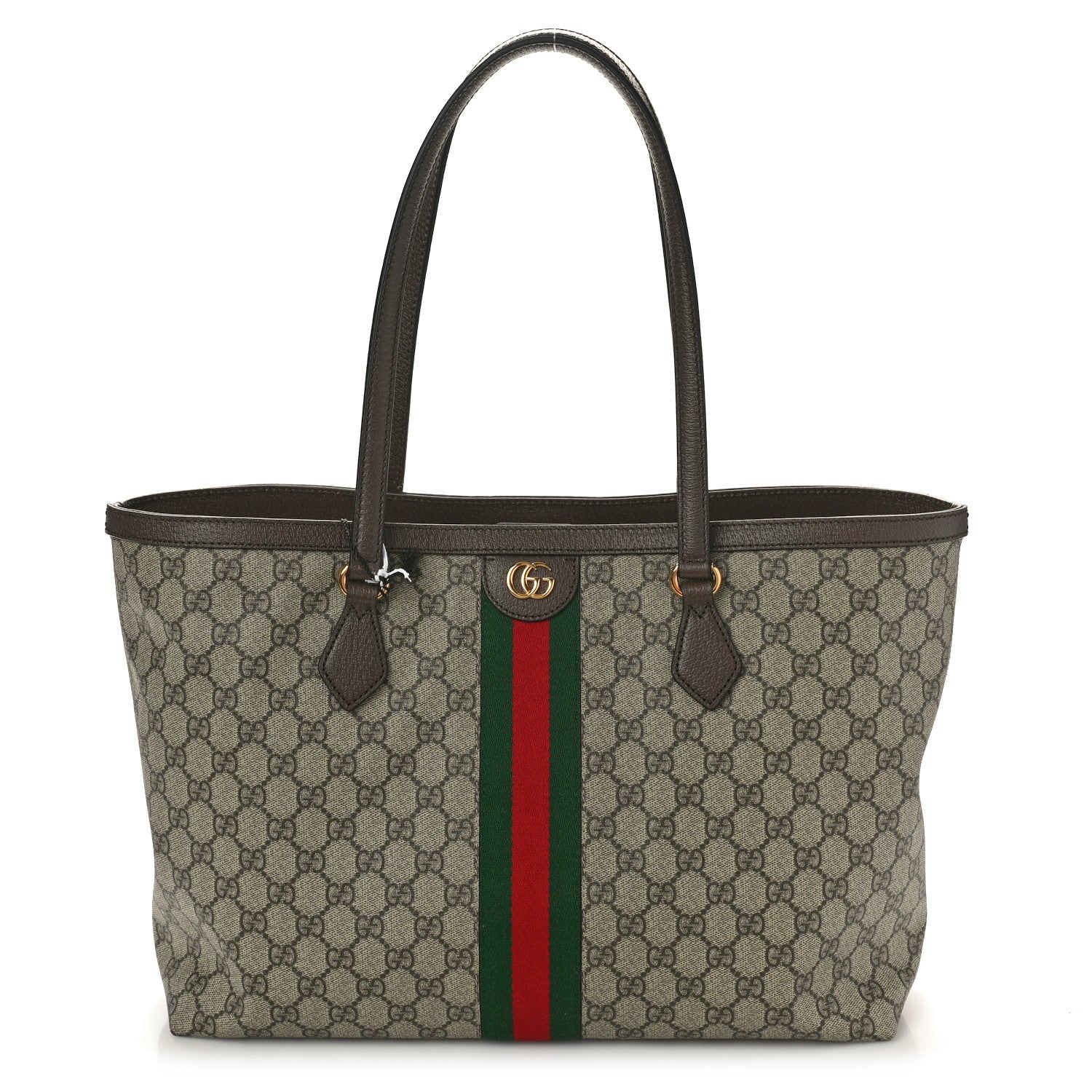 Gucci GG Supreme Monogram Medium Ophidia Shopping Tote Brown 1 of 12