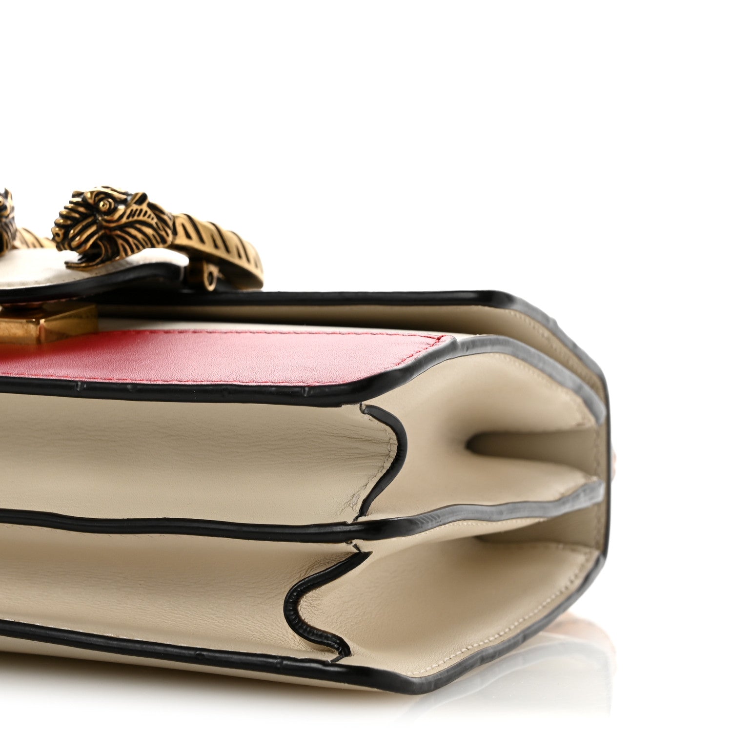 Gucci Calfskin Bamboo Web Mini Dionysus Top Handle Bag White Blue Hibiscus Red 10 of 14