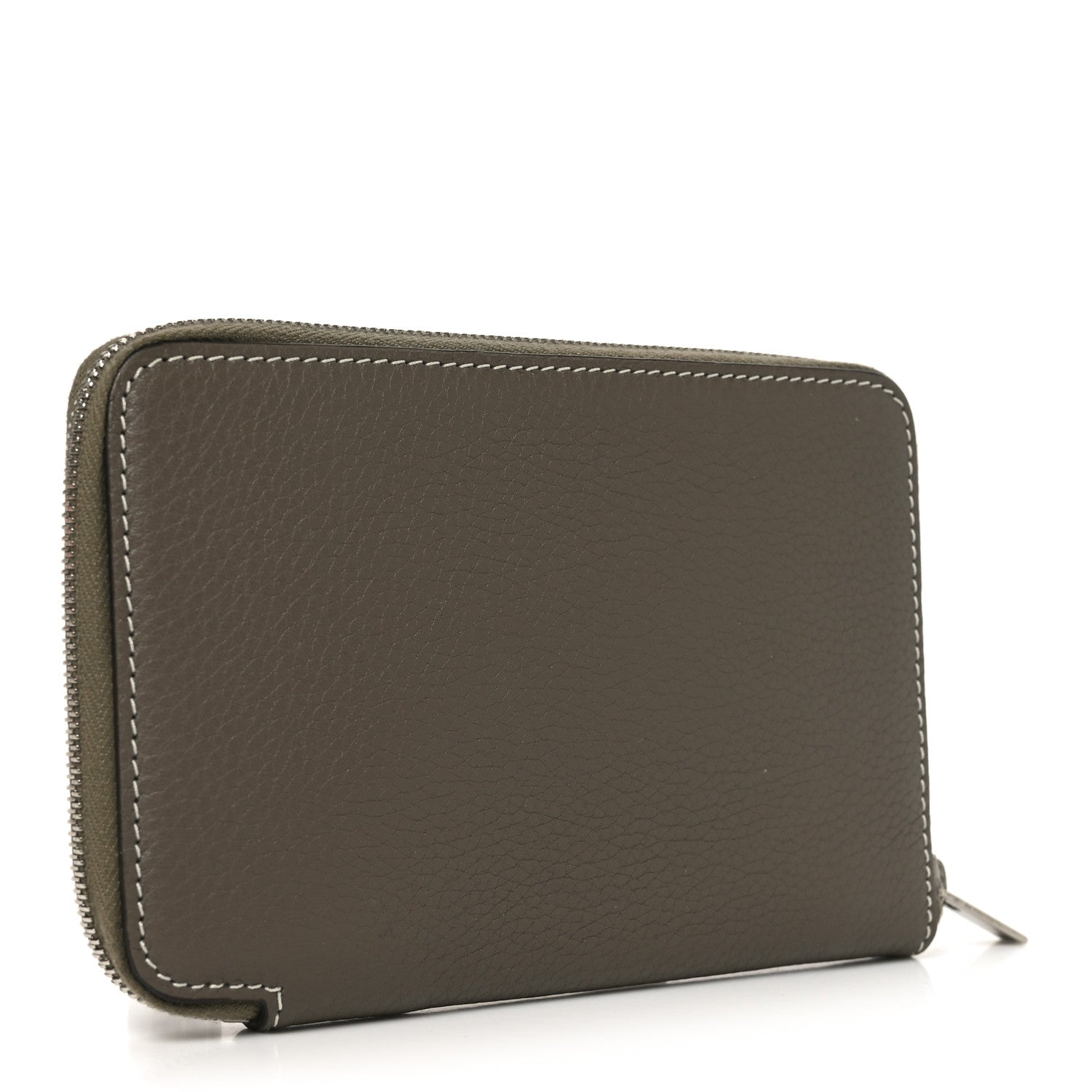 Celine Drummed Calfskin Medium Zip Around Multifunction Wallet Souris 3 of 6