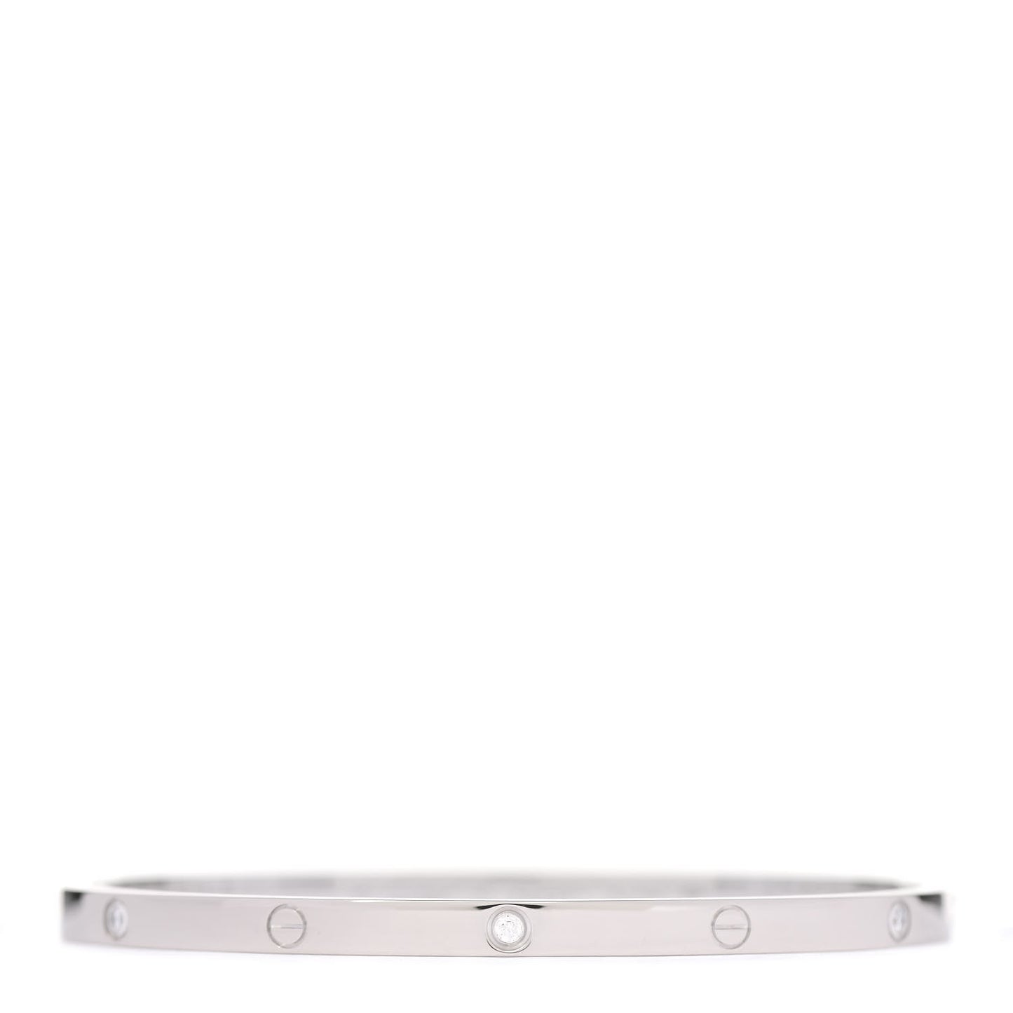 18K White Gold 6 Diamond Small LOVE Bracelet 17