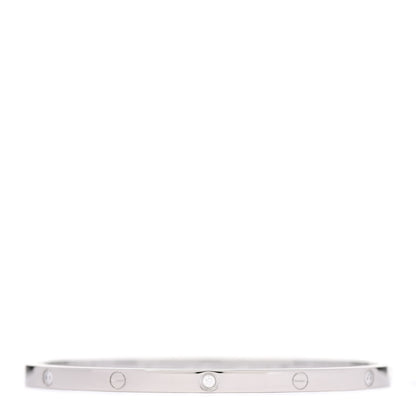 Cartier 18K White Gold 6 Diamond Small LOVE Bracelet 17 1 of 5