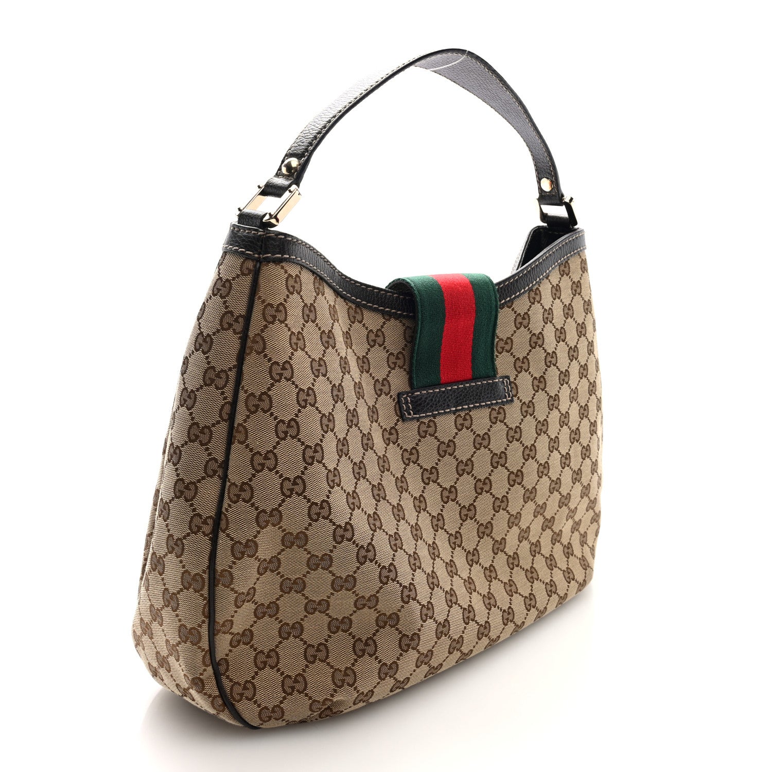 Gucci Monogram Large New Ladies Web Hobo Dark Brown 3 of 10
