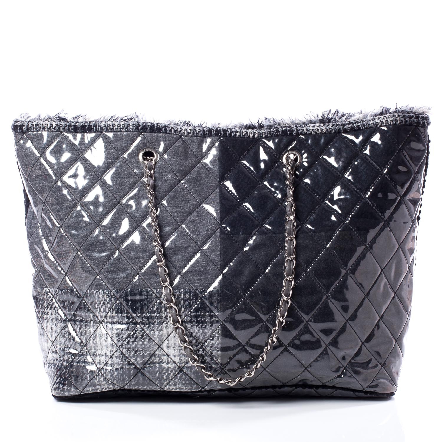 Chanel Vinyl Funny Tweed Patchwork Tote 4 of 8