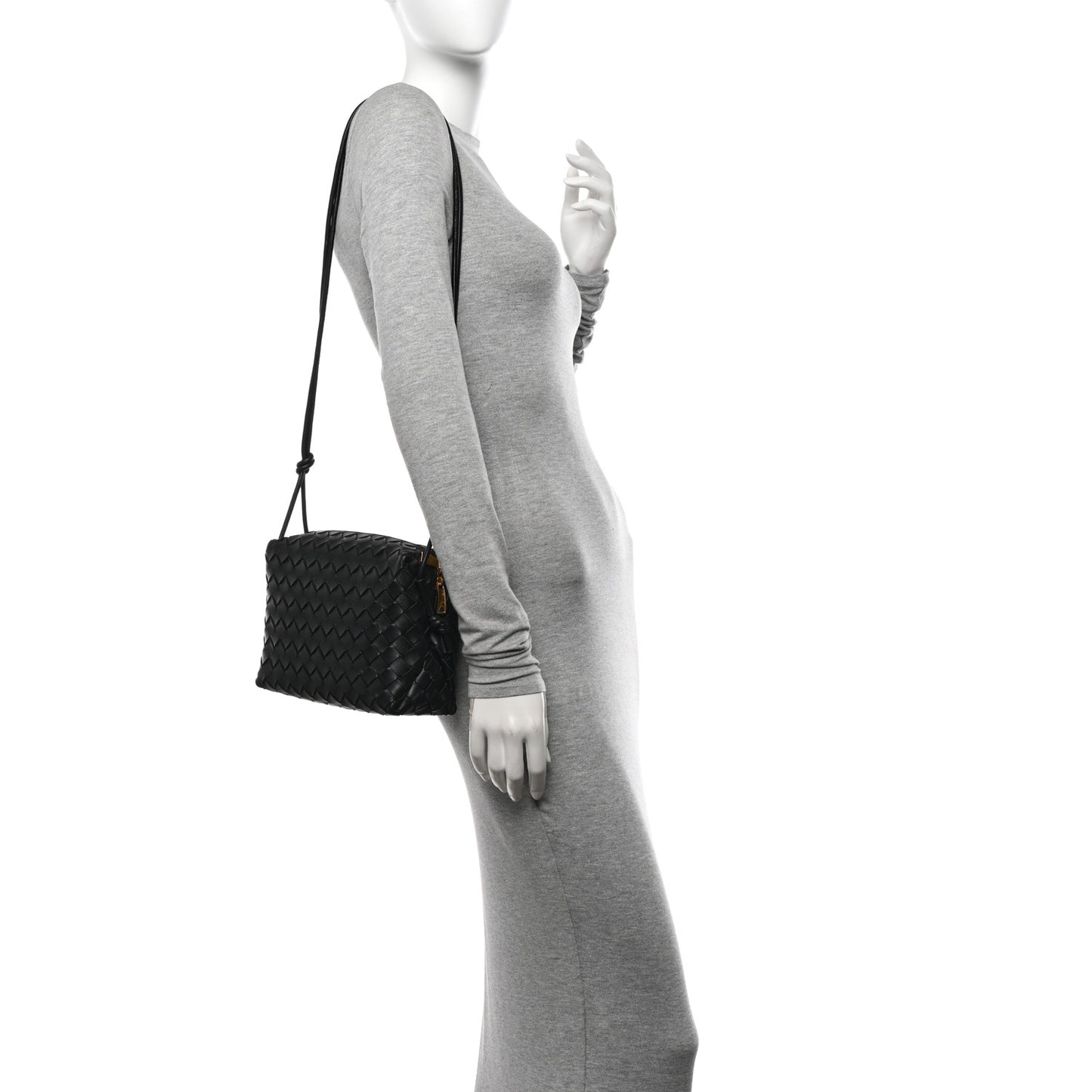 Nappa Intrecciato Small Loop Camera Bag Black